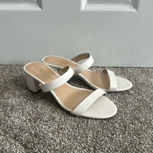 Dream Pairs White Two Strap Open Toed Heels